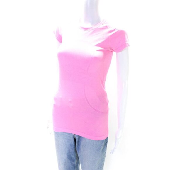 Lululemon Run Swiftly Short Sleeve Pink 4 MINT - Picture 3 of 7
